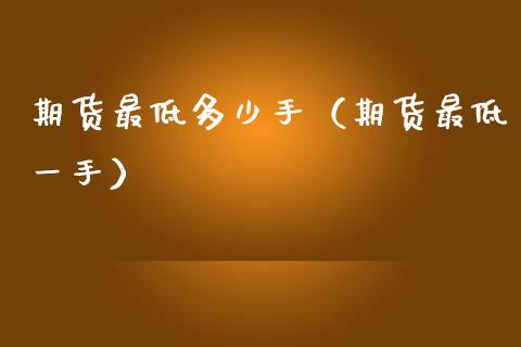 期货最低多少手（期货最低一手）