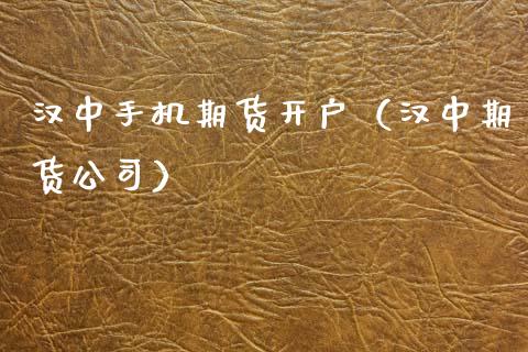 汉中手机期货开户（汉中期货公司）