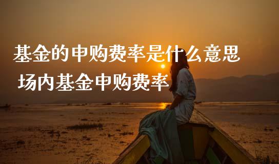 基金的申购费率是什么意思 场内基金申购费率
