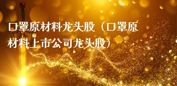 口罩原材料龙头股（口罩原材料上市公司龙头股）
