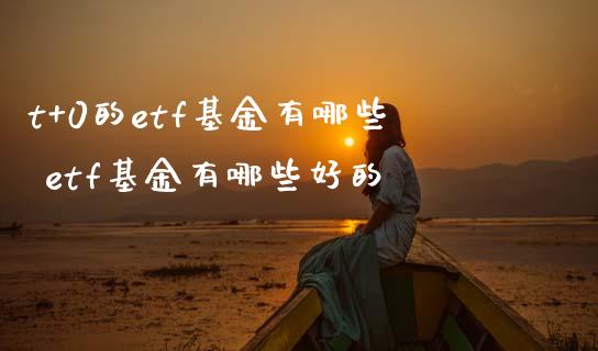 t+0的etf基金有哪些 etf基金有哪些好的