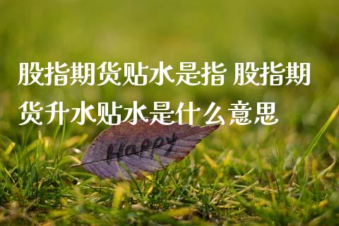 股指期货贴水是指 股指期货升水贴水是什么意思
