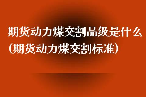 期货动力煤交割品级是什么(期货动力煤交割标准)