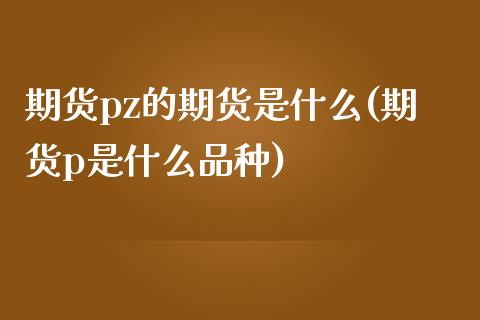 期货pz的期货是什么(期货p是什么品种)