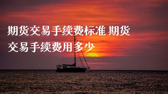 期货交易手续费标准 期货交易手续费用多少
