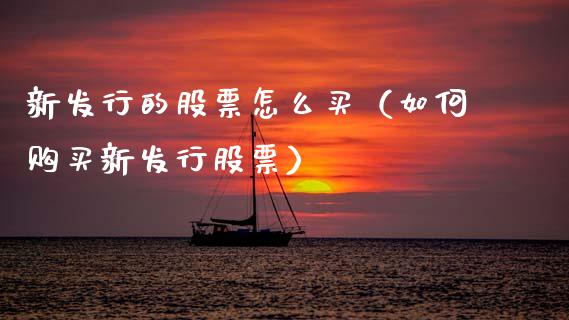 新发行的股票怎么买（如何购买新发行股票）