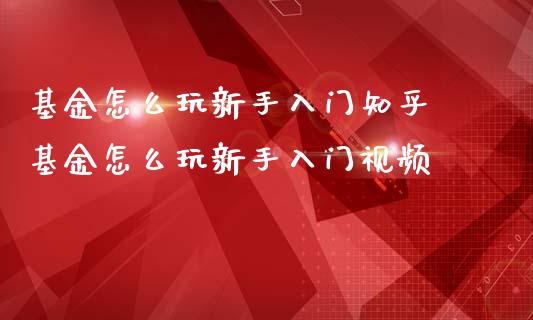 基金怎么玩新手入门知乎 基金怎么玩新手入门视频_https://www.dglong8.com_基金理财_第1张