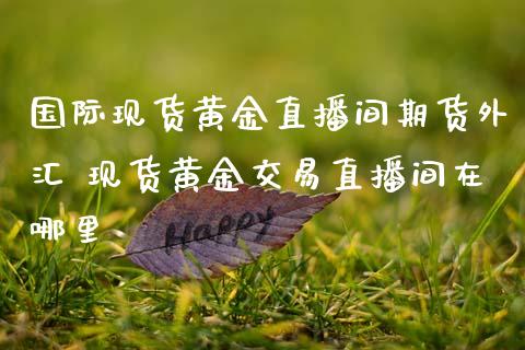 国际现货黄金直播间期货外汇 现货黄金交易直播间在哪里