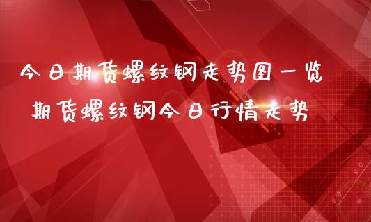 今日期货螺纹钢走势图一览 期货螺纹钢今日行情走势