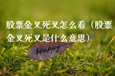 股票金叉死叉怎么看（股票金叉死叉是什么意思）
