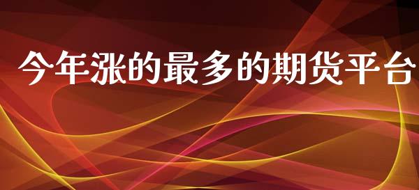 今年涨的最多的期货平台