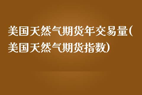 美国天然气期货年交易量(美国天然气期货指数)