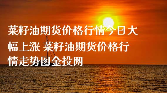 菜籽油期货价格行情今日大幅上涨 菜籽油期货价格行情走势图网