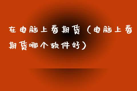 在电脑上看期货（电脑上看期货哪个软件好）