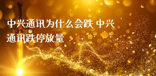 中兴通讯为什么会跌 中兴通讯跌停放量