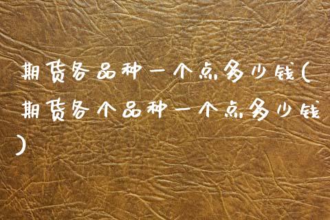 期货各品种一个点多少钱(期货各个品种一个点多少钱)