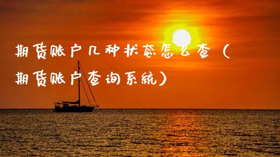 期货账户几种状态怎么查（期货账户查询系统）