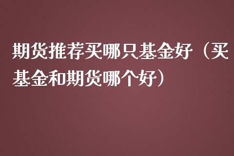 期货推荐买哪只基金好（买基金和期货哪个好）