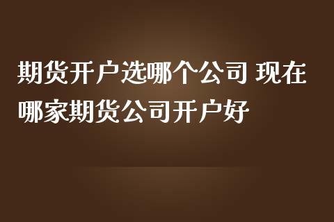 期货开户选哪个公司 现在哪家期货公司开户好