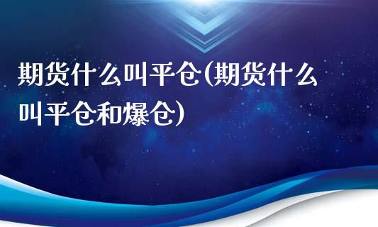 期货什么叫平仓(期货什么叫平仓和爆仓)
