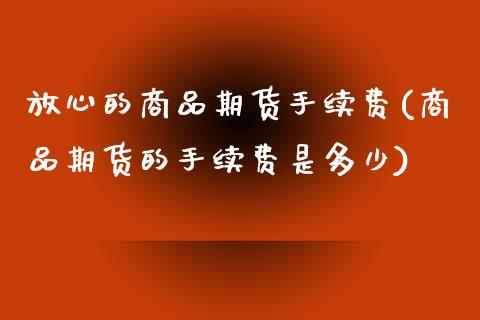 放心的商品期货手续费(商品期货的手续费是多少)