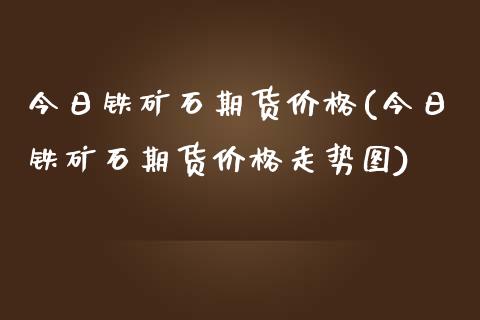 今日铁矿石期货价格(今日铁矿石期货价格走势图)