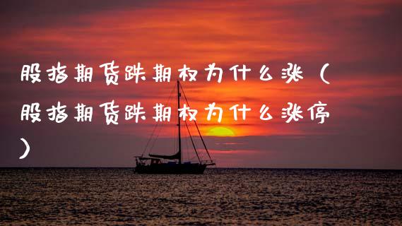 股指期货跌期权为什么涨（股指期货跌期权为什么涨停）