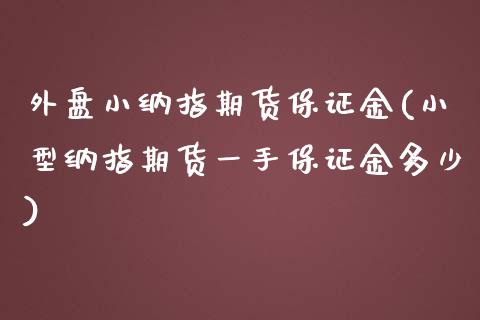 外盘小纳指期货保证金(小型纳指期货一手保证金多少)