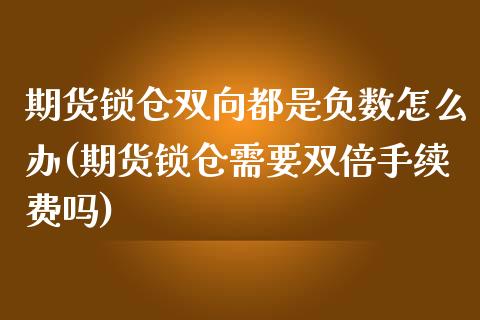 期货锁仓双向都是负数怎么办(期货锁仓需要双倍手续费吗)