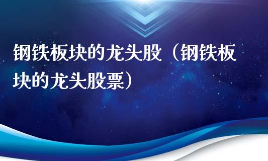 钢铁板块的龙头股（钢铁板块的龙头股票）