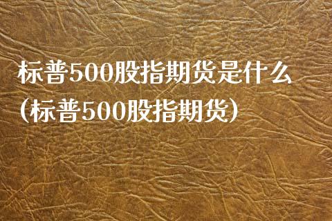 标普500股指期货是什么(标普500股指期货)
