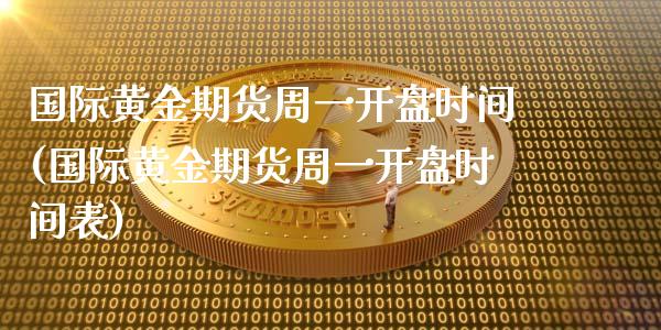 国际黄金期货周一开盘时间(国际黄金期货周一开盘时间表)