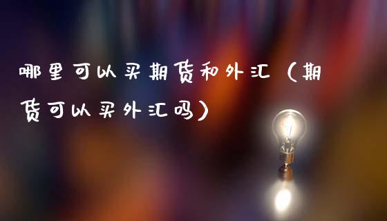 哪里可以买期货和外汇（期货可以买外汇吗）