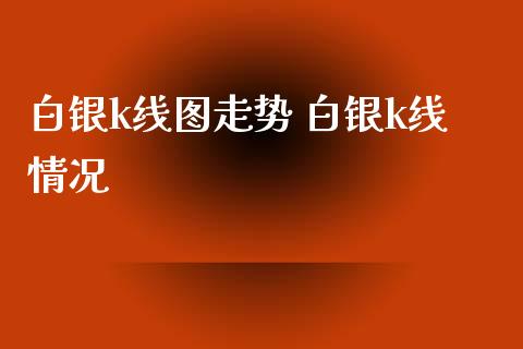 白银k线图走势 白银k线情况