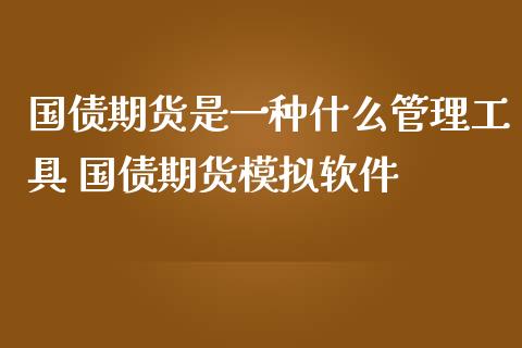 国债期货是一种什么管理工具 国债期货模拟软件