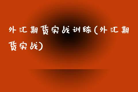 外汇期货实战训练(外汇期货实战)