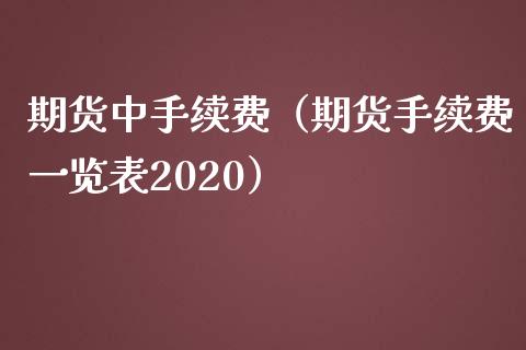 期货中手续费（期货手续费一览表2020）