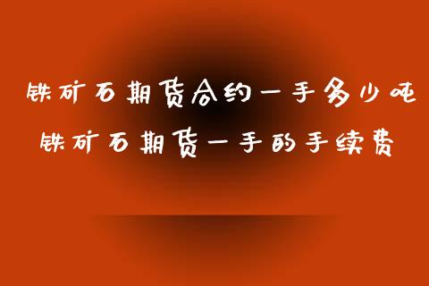 铁矿石期货合约一手多少吨 铁矿石期货一手的手续费_https://www.dglong8.com_期货理财_第1张