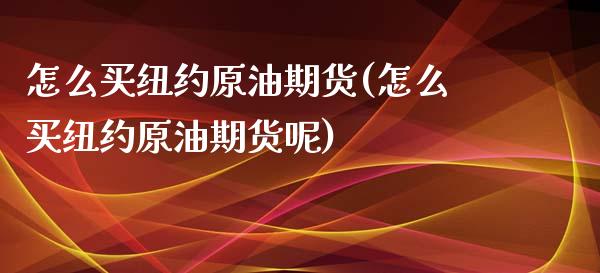 怎么买纽约原油期货(怎么买纽约原油期货呢)