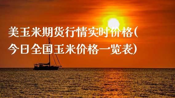 美玉米期货行情实时价格(今日全国玉米价格一览表)