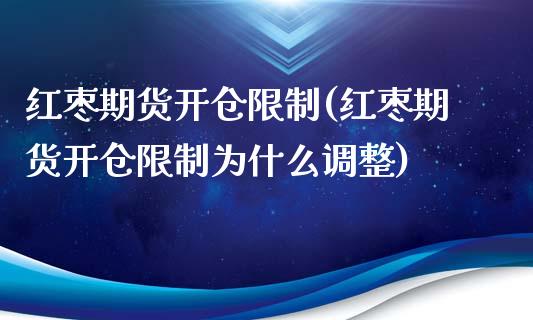 红枣期货开仓限制(红枣期货开仓限制为什么调整)