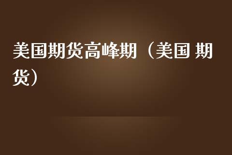 美国期货高峰期（美国 期货）