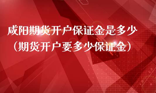 咸阳期货开户保证金是多少（期货开户要多少保证金）