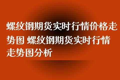 螺纹钢期货实时行情价格走势图 螺纹钢期货实时行情走势图分析_https://www.dglong8.com_财经要闻_第1张