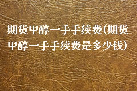 期货甲醇一手手续费(期货甲醇一手手续费是多少钱)