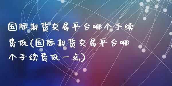 国际期货交易平台哪个手续费低(国际期货交易平台哪个手续费低一点)