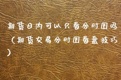 期货日内可以只看分时图吗（期货交易分时图看盘技巧）