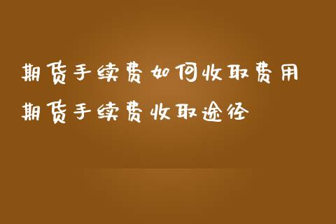 期货手续费如何收取费用 期货手续费收取途径_期货理财_第1张_宇龙理财网 期货手续费如何收取费用 期货手续费收取途径_https://www.dglong8.com_期货理财_第1张