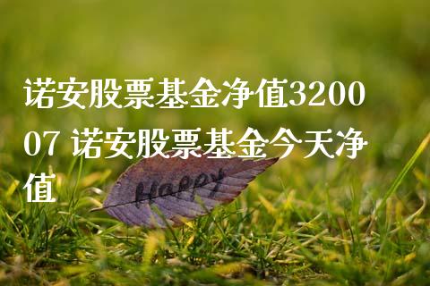 诺安股票基金净值320007 诺安股票基金今天净值