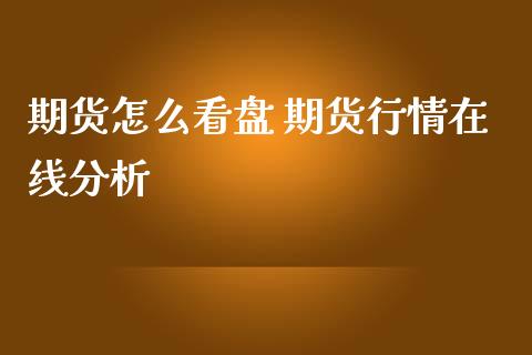 期货怎么看盘 期货行情在线分析_https://www.dglong8.com_财经要闻_第1张